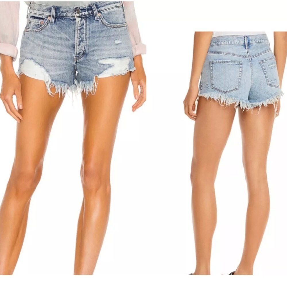We The Free People Loving Good Vibrations Cutoff Denim Shorts Size 27 Excellent